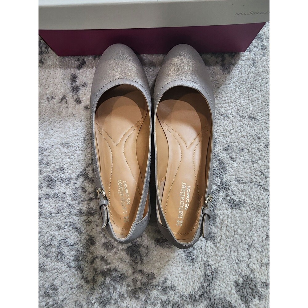 Naturalizer Nevis Silver Faux Leather Wedge Heel Pumps Womens Size 9.5M - Picture 5 of 8
